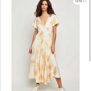 NEW FREE PEOPLE LAURA PRINTED MIDI DRESS